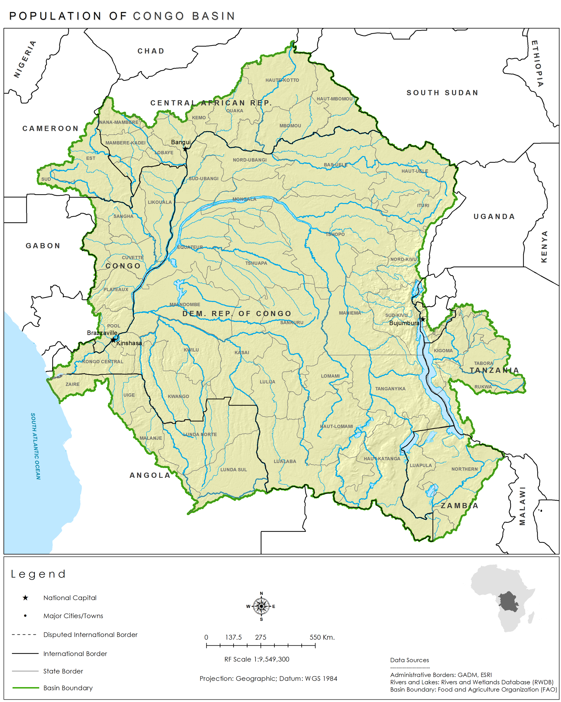 how big is the congo rainforest